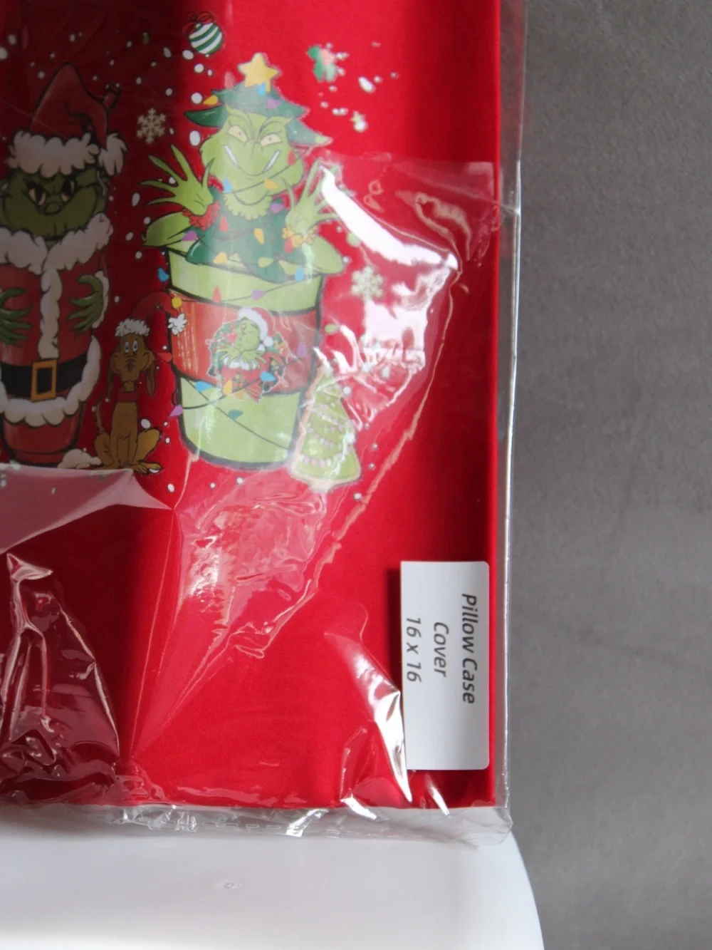 Red Grinch-Themed pillowcase